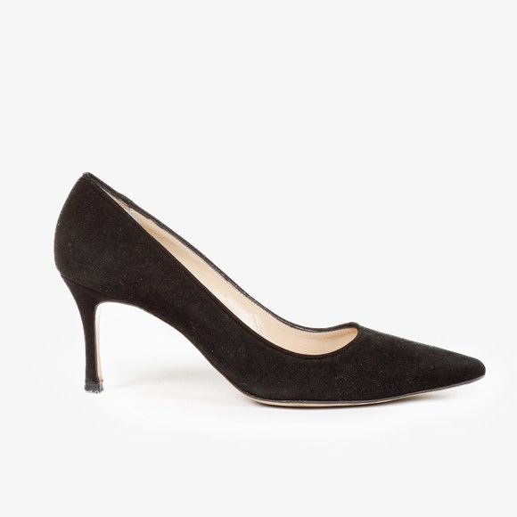 Manolo Blahnik Shoes - Manolo Black Suede Pointed Toe Pumps